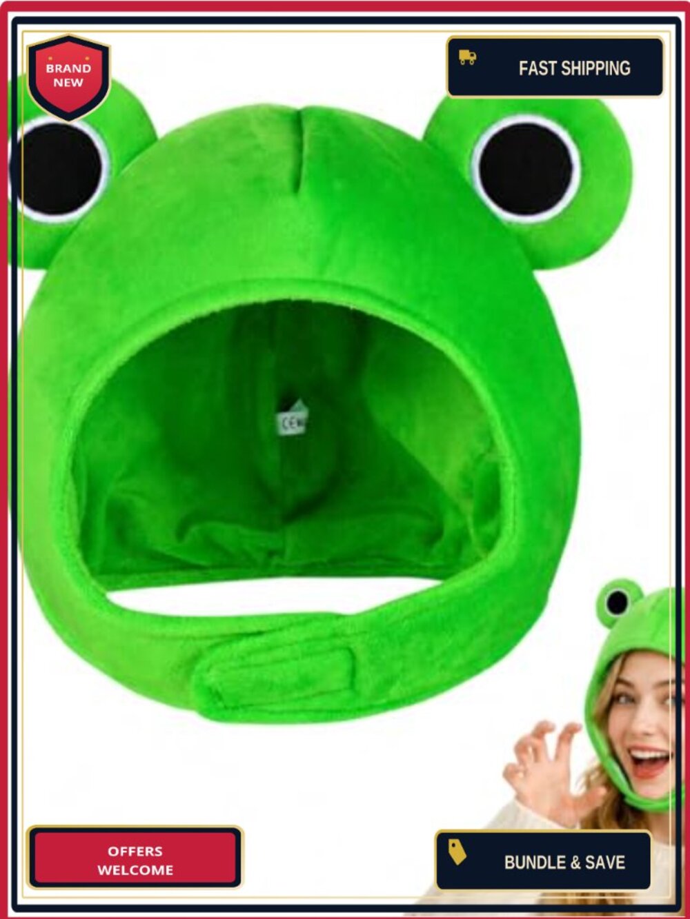 Plush Frog Hat Beanie with Moving Ears Eye Flaps Cosplay Costume Party